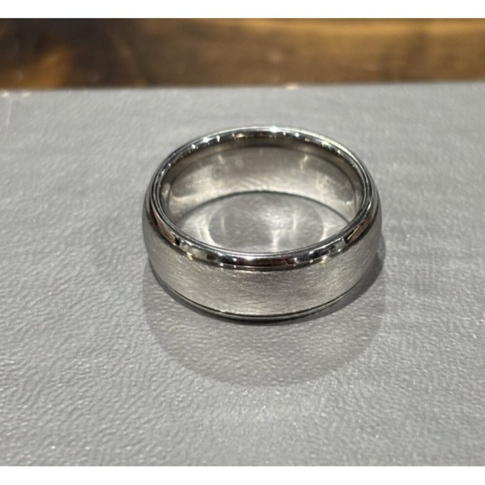 Triton 8mm Tungsten Satin Double Grooved Polished Band Ring 8 - Picture 4 of 4